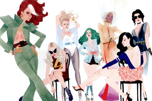 Pícuara, Ms. Marcel, Emma Frost, Polaris, Tormenta, Mariposa Mental y Sage y por Kevin Wada